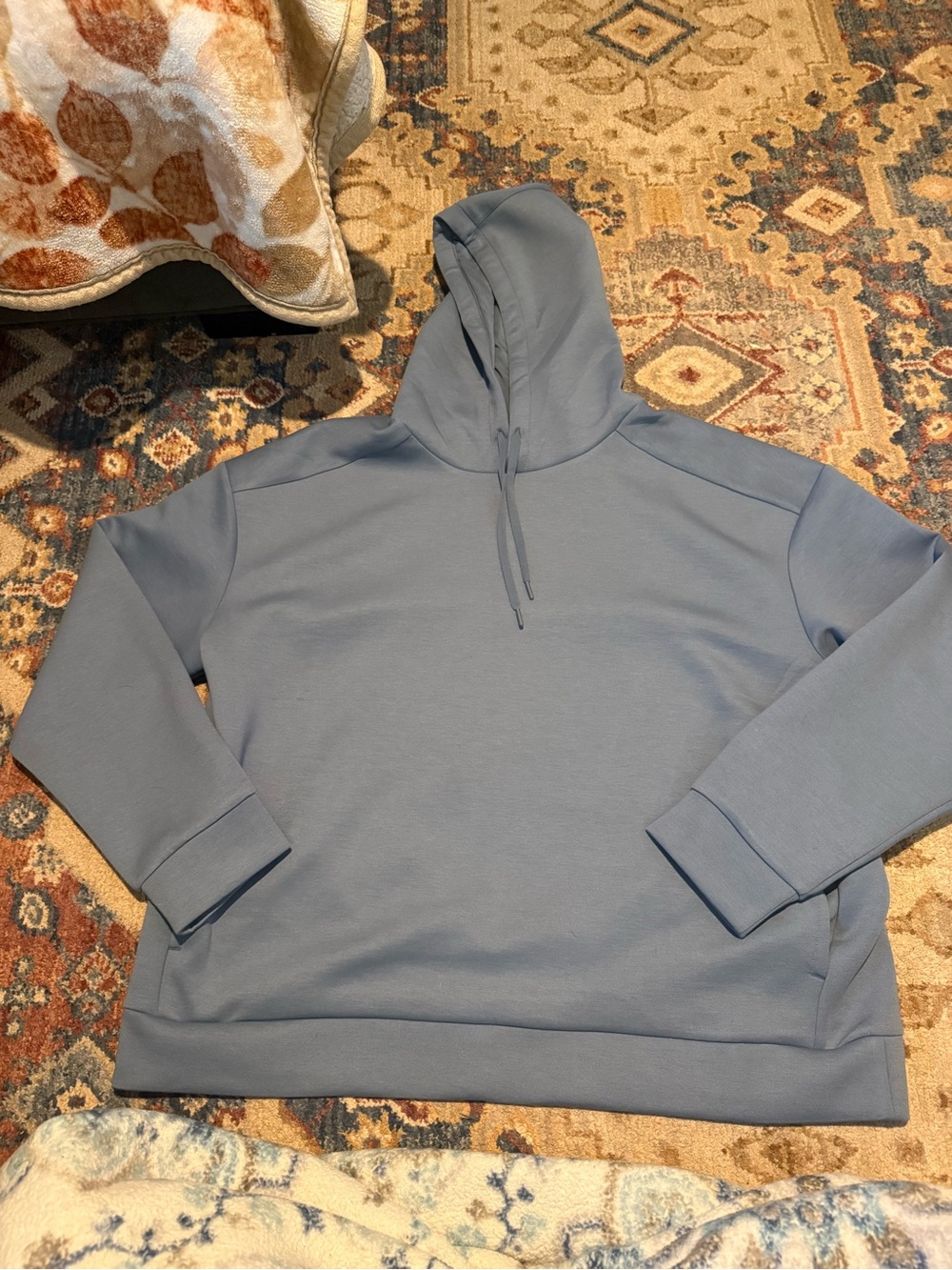 Men's Pale Blue Pullover Hoodie - Classic Everyday Hooded Sweatshirt